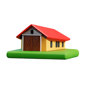 farm 3d rendering icon illustration png