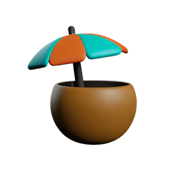 coconut 3d rendering icon illustration png