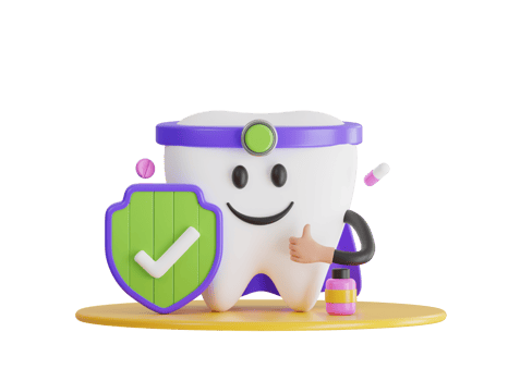 3d illustration of a Healthy tooth and protective shield, anti-caries protection concept composition. Dental care clinic 3d illustration png