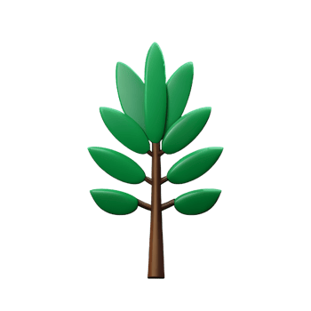 eucalyptus 3d rendering icon illustration png