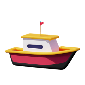 boat 3d rendering icon illustration png