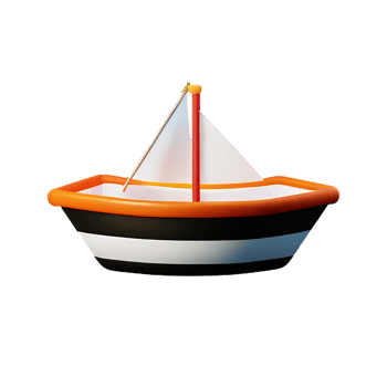boat 3d rendering icon illustration png