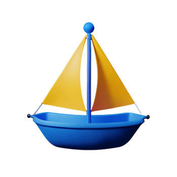 boat 3d rendering icon illustration png