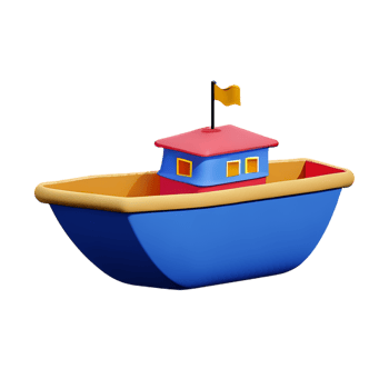 boat 3d rendering icon illustration png
