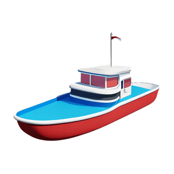 boat 3d rendering icon illustration png