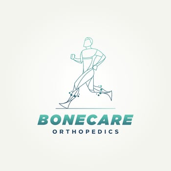minimalist bone care orthopedic line art icon logo template vector illustration design. simple modern orthopedic clinics, physical therapists and rehabilitation centers logo concept