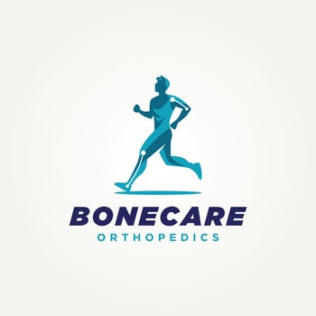 minimalist bone care orthopedic icon logo template vector illustration design. simple modern orthopedic clinics, physical therapists and rehabilitation centers logo concept