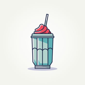 isolated minimalist milkshake flat icon logo template vector illustration design. simple modern cafes, ice cream parlors, food trucks logo concept