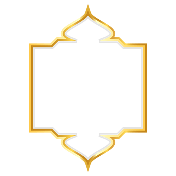 luxury golden arabic islamic text box title frame border set with ornamental illustration png