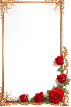 Rose Golden Border Frame PNG Image Transparent Background Ai Generative