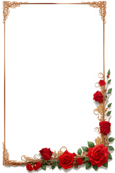 Rose Golden Border Frame PNG Image Transparent Background Ai Generative