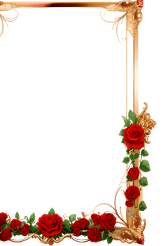 Rose Golden Border Frame PNG Image Transparent Background Ai Generative