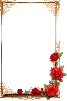 Rose Golden Border Frame PNG Image Transparent Background Ai Generative