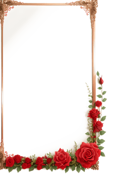 Rose Golden Border Frame PNG Image Transparent Background Ai Generative