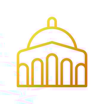 Mosque icon gradient yellow orange colour ramadan symbol illustration perfect. vector