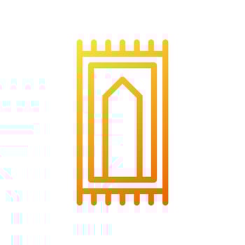 Rug icon gradient yellow orange colour ramadan symbol illustration perfect. vector
