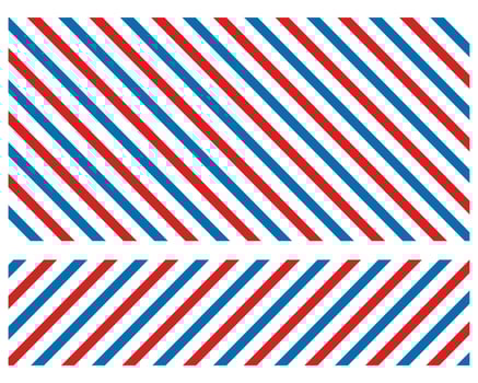 Barber colored liner background. Blue red vector pattern. Diagonal stripe pattern