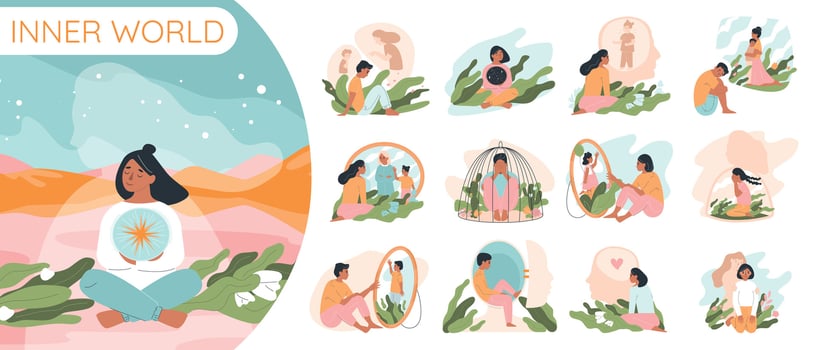 Inner World Compositions Set vector