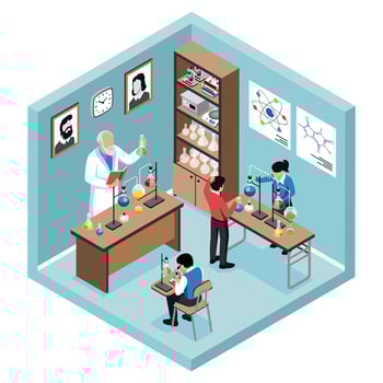 Chemistry Classroom Isometric Object vector