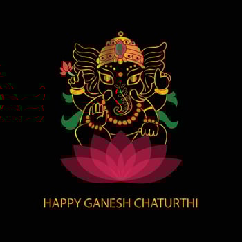 Happy Ganesh Chaturthi. festival of India. Ganesh puja. lord Ganesh painting vector