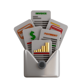 3d email containing invoice earning icon png
