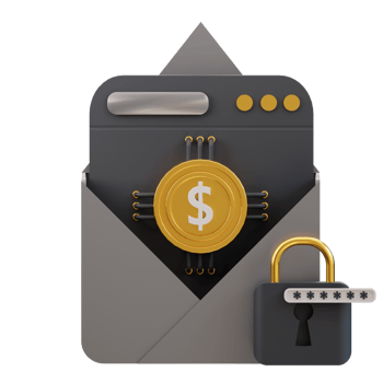3d cryptocurrency security email icon png
