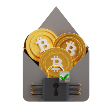 3d cryptocurrency security email icon png