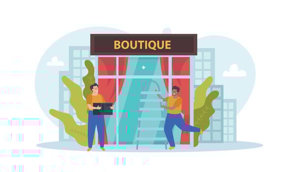 Boutique Plastic Windows Composition vector