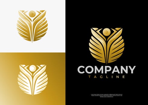 Elegance stylish abstract human health circle logo design branding vector