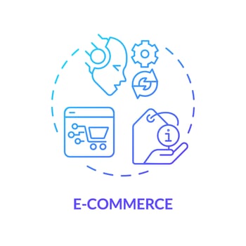 Gradient e-commerce icon concept, isolated vector, AI for SEO thin line illustration. vector