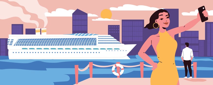 Ship Selfie Composition vector