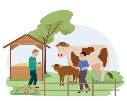 Contact Farm Flat Composition vector