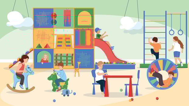 Playroom Flat Background vector