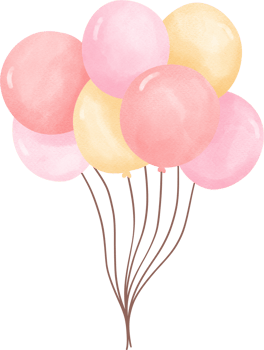 Pink birthday balloons png