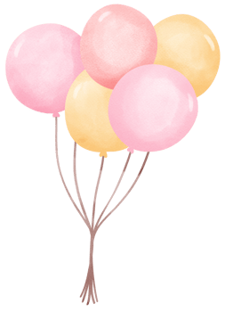 Pink birthday balloons png