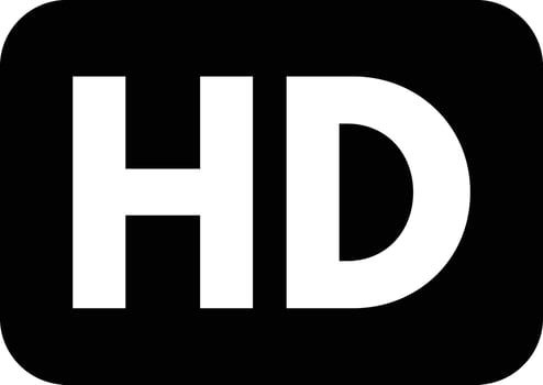 HD icon vector isolated on white background