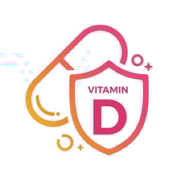 Vitamin D Pill Shield icon Logo Protection, Medicine heath Vector illustration