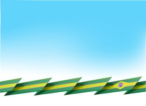 brazil zig zag  flag on blue sky background. vetcor illustration vector