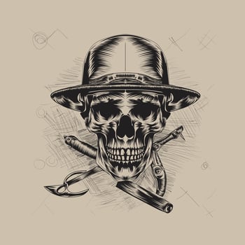 Free vector monochrome vintage skull design