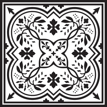 Vector monochrome square European ornament. Classic pattern of Ancient Greece, Roman Empire. Suitable for sandblasting, plotter and laser cutting