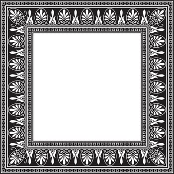 Vector monochrome black square classic greek ornament. European ornament. Border, frame Ancient Greece, Roman Empire