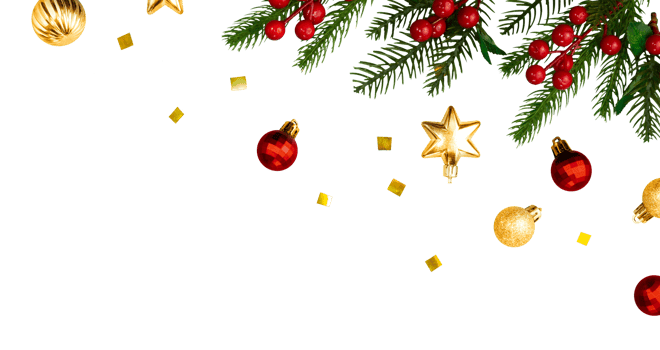 Christmas tree with balls banner decoration png