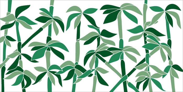 Vector stencil Bamboo. Contour floral print drawing. Window transom for painting