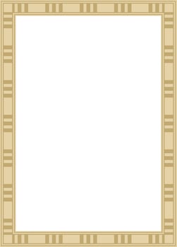 Vector square golden Egyptian ornament. Endless border, ancient Egypt frame