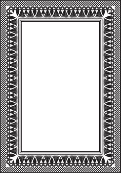 Vector monochrome black square Egyptian ornament. Endless Rectangle, Ring of Ancient Egypt. Geometric African frame