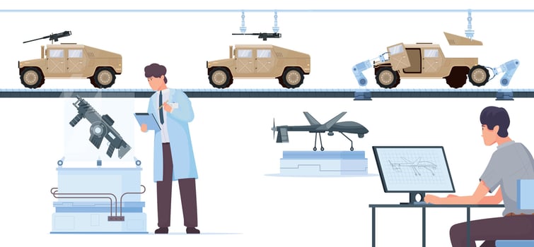 Military Production Flat Illustration vector