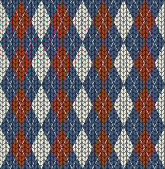 Argyle style Knitted Sweater Pattern vector