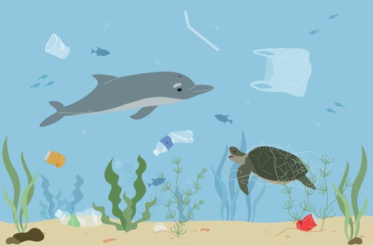 Dirty Underwater Flat Composition vector