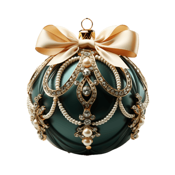 3d luxury Blue Christmas ball decorated with gold, AI Generative. png