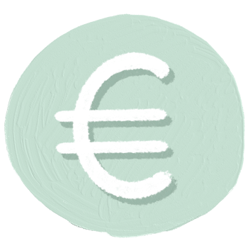 The Euro sign is in the green circle. png